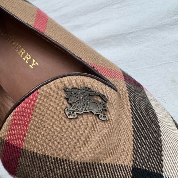 Burberry Women's Plaid Loafers - Beige and Black - Picture 2 of 7